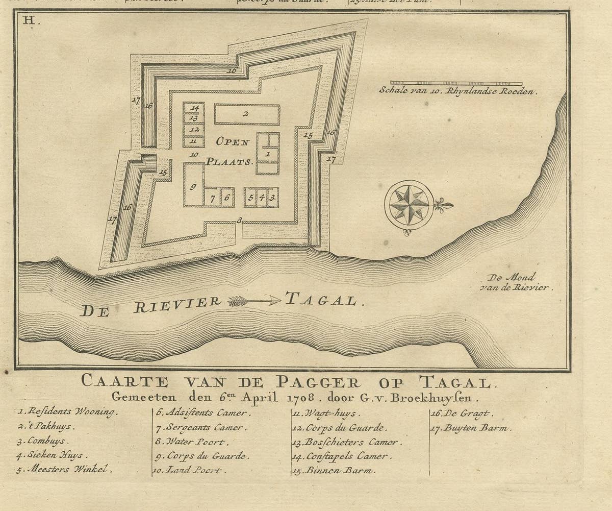 Antique Print of Fortresses in Indonesia by Valentijn '1726'