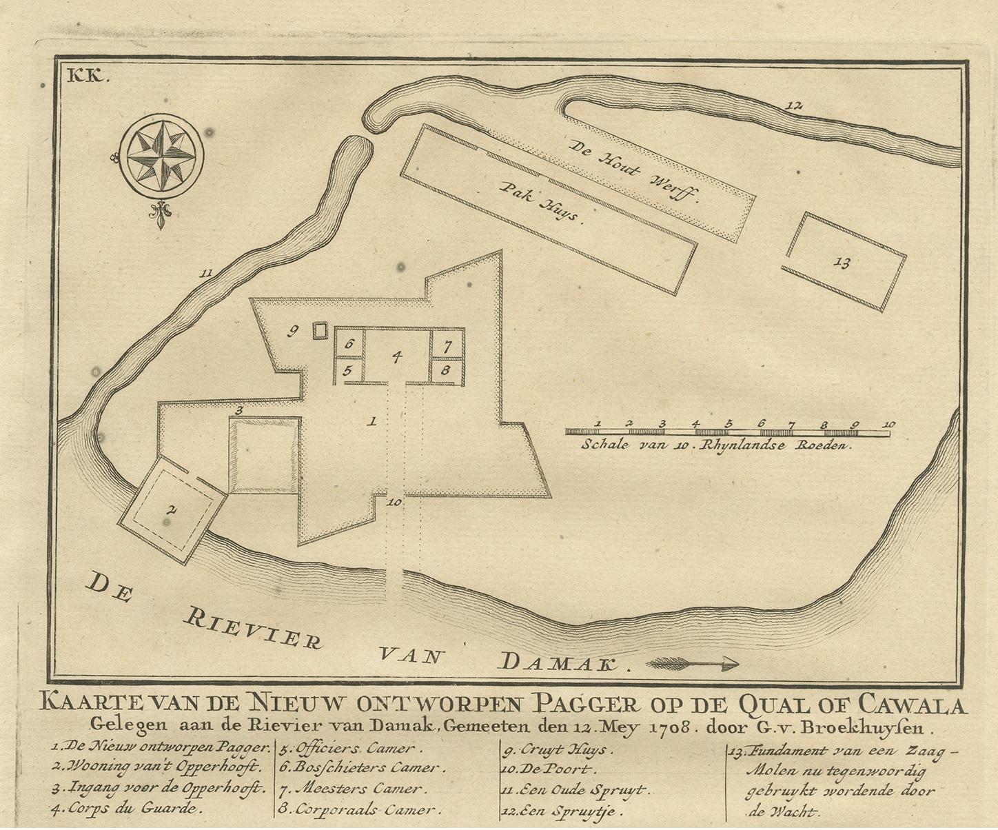 Néerlandais Impression ancienne de Fortresses à Java par Valentijn, 1726 en vente