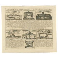 Impression ancienne de Forts et de Vues des Indes orientales ou aujourd'hui Indonésie, 1719