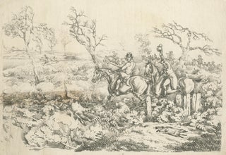 Original Antique Print of Fox Hunting in England, 1817, view 3
