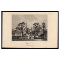 Antiker Druck von Franeker, Stadt in Friesland, Niederlande, (ca. 1860)