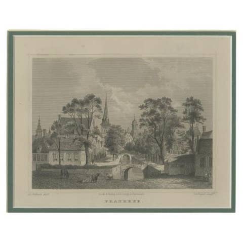 Antique Print of Franeker, Friesland, The Netherlands, 'c.1860'