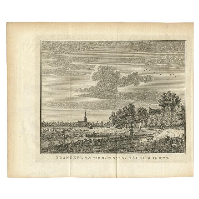 Antique Print of Franeker in Friesland, the Netherlands, '1786' For Sale