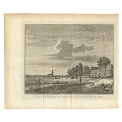 Antique Print of Franeker in Friesland, the Netherlands, '1786'