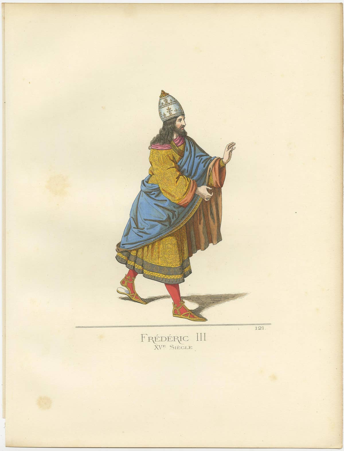 Antique Print of Frederick III, 15th Century, by Bonnard, 1860