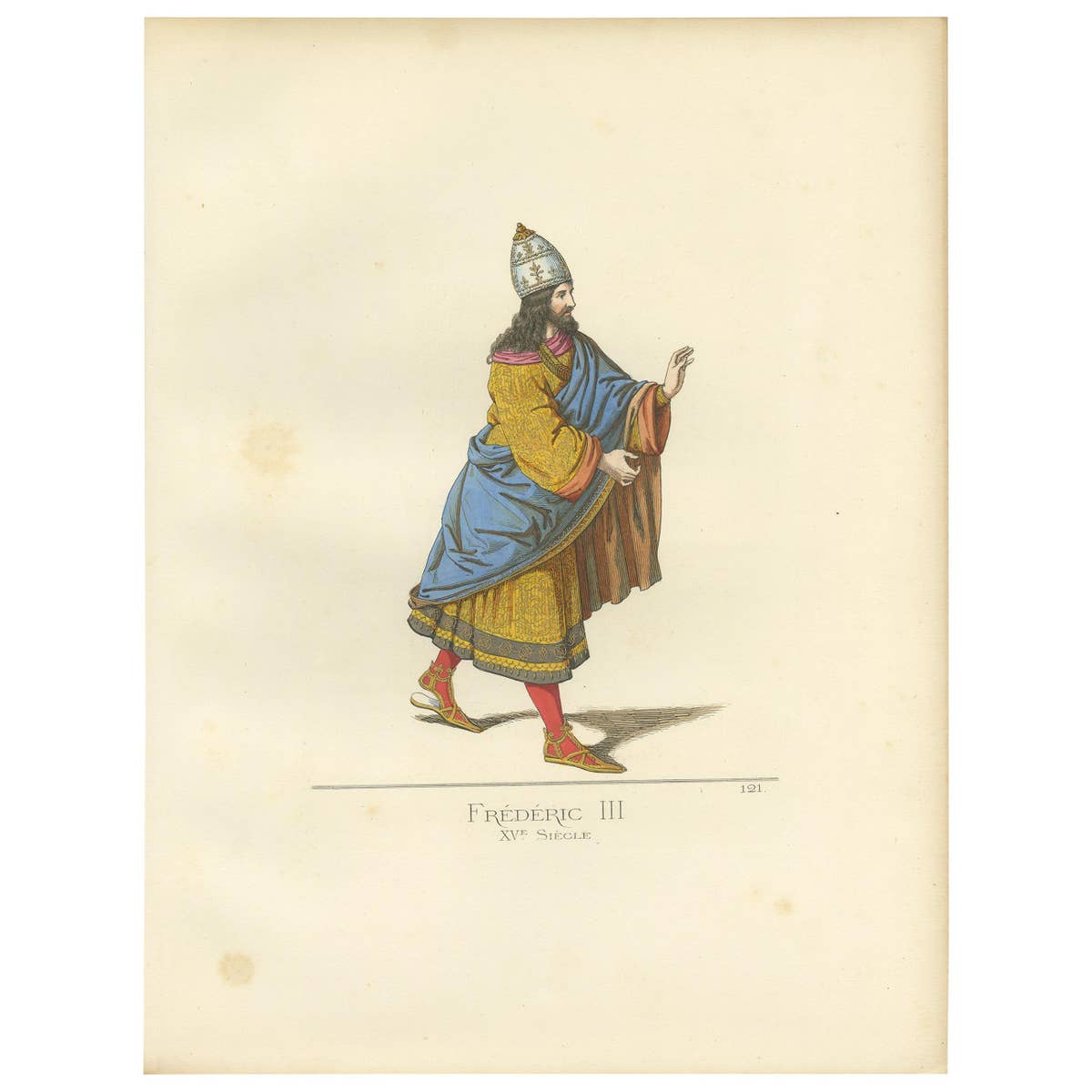 Antique Print of Frederick III, 15th Century, by Bonnard, 1860