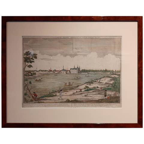 Antique Print of Frederiksborg Castle by Probst, circa 1760