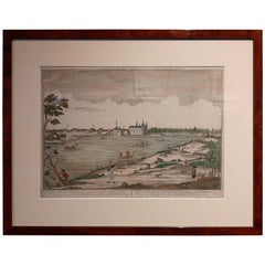 Antique Print of Frederiksborg Castle by Probst, circa 1760