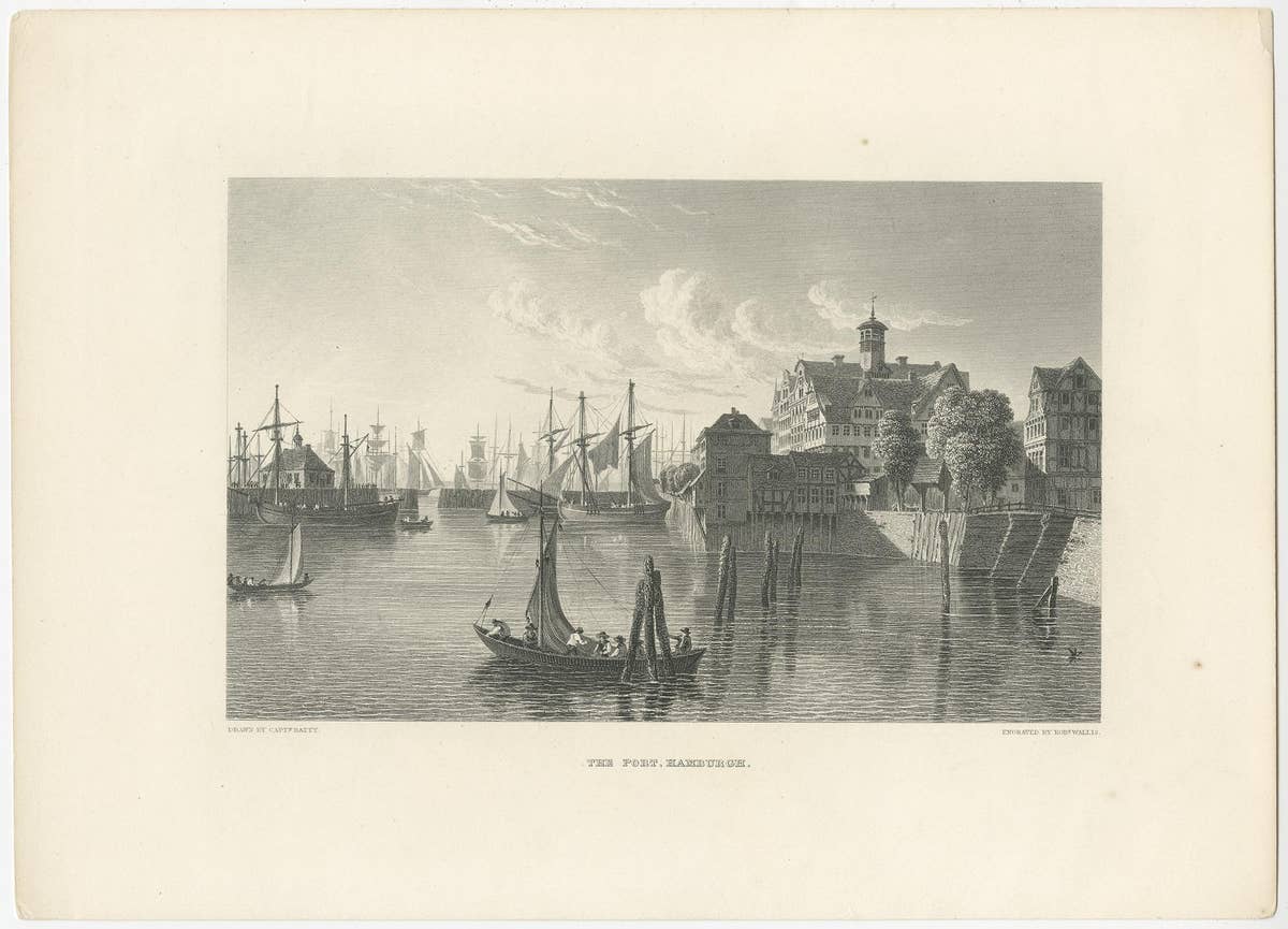 Antique Print of Frederiksborg Castle in Denmark, ca.1880