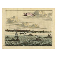 Antique Print of Gallipoli 
Gelibolu
 in Turkey, 1677
