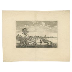 Antique Print of Gaoyou 'Jiangsu Province', China, by Van Der Aa, 1728