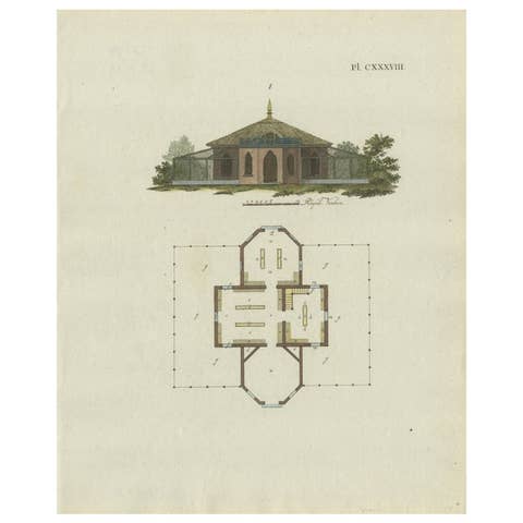 Antique Print of Garden Architecture by Van Laar, 1802