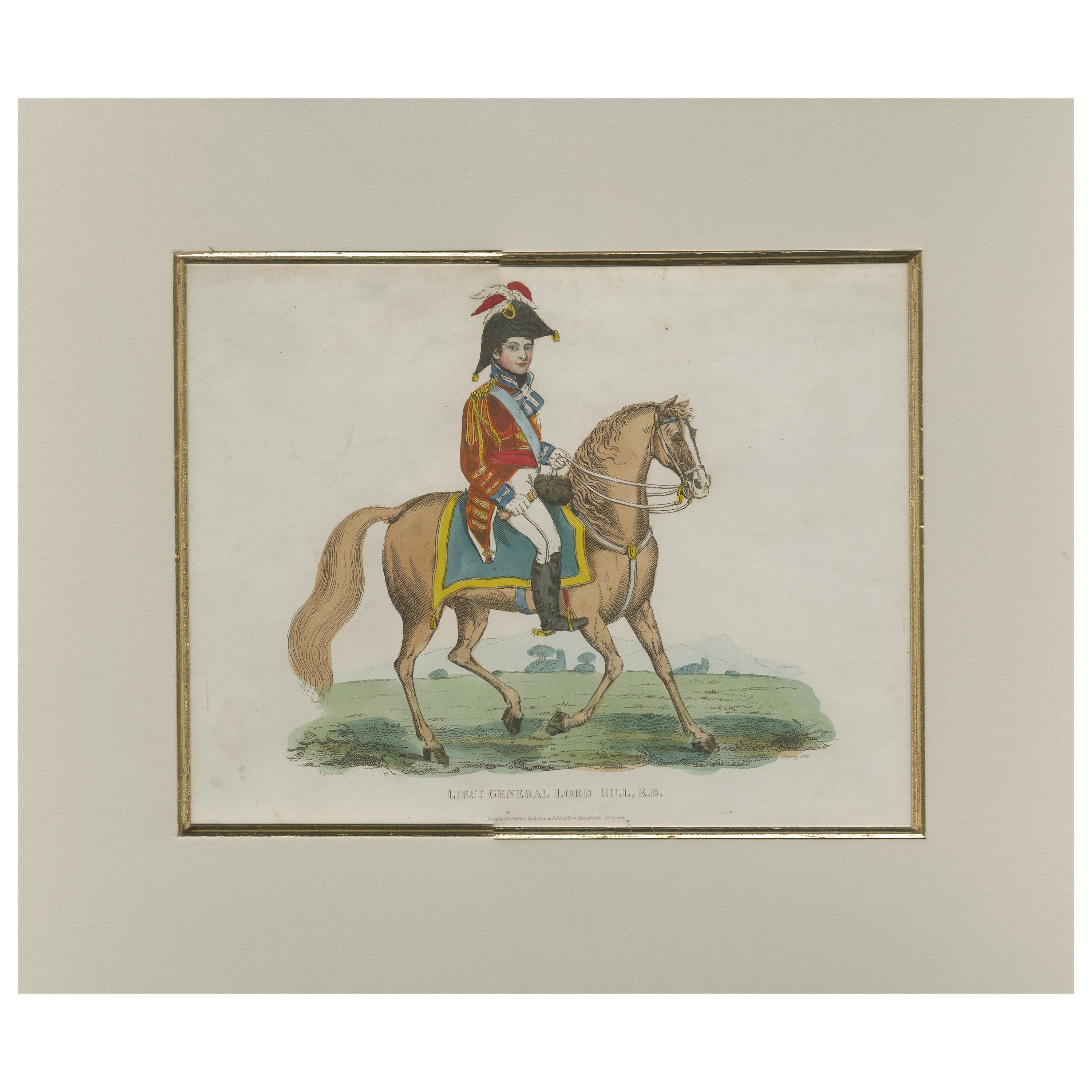 Antique Print of General Rowland Hill by Evans, '1815'