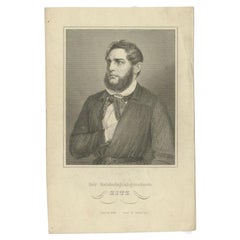 Antique Print of German Franz Heinrich Zitz, a Prominent Mainz Attorney, c.1850