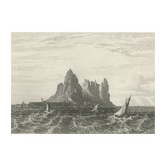 Antiker Druck von Gibraltar, spanische Kolonie in Europa 1858