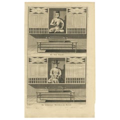 Impression ancienne du dieu Talmo et des déesses Mintolo & Matso par Valentijn, 1726