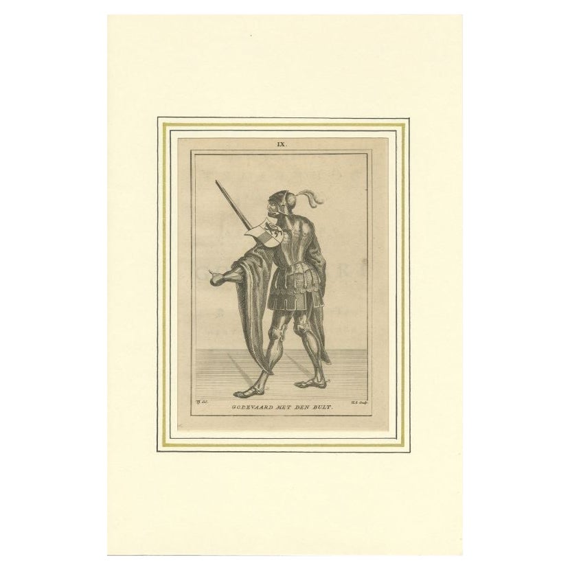 Antiker Druck von Godfried III. van Neder-Lotharingen von Langendijk, 1745