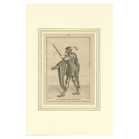 Antique Print of Godfried iii Van Neder-Lotharingen by Langendijk, 1745
