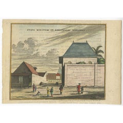 Antique Print of Government Houses in Batavia (Jakarta), Indonesia, 1682