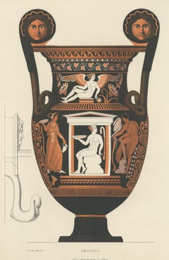 Antique Print of Greek Ceramics 'Amphora' by Genick, '1883'