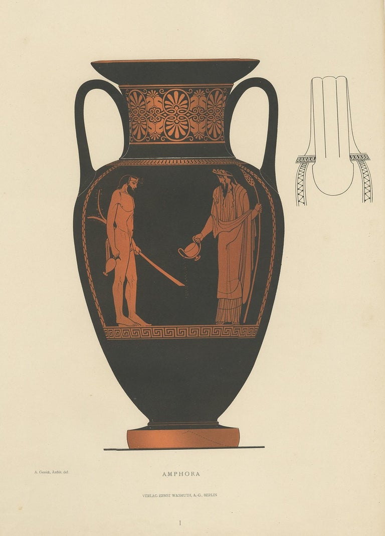 Antique Print of Greek Ceramics 'Amphora' by Genick, '1883' For Sale at  1stDibs