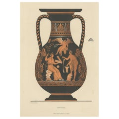 Antique Print of Greek Ceramics 'Amphora' by Genick, '1883'