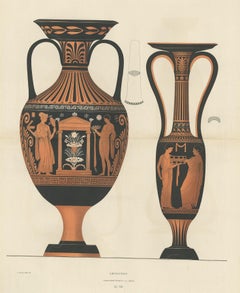 Antique Print of Greek Ceramics 'Amphoren' by Genick, '1883'