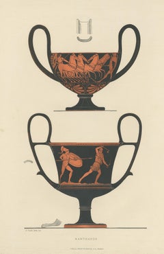 Antique Print of Greek Ceramics 'Kantharos' , 1883