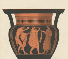 Original Antique Print of Greek Ceramics 'Krater' by Genick, 1883