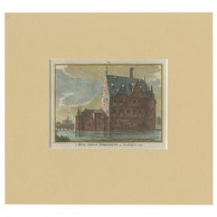 Antique Print of Groot Poelgeest Castle 'front' in The Netherlands, circa 1750