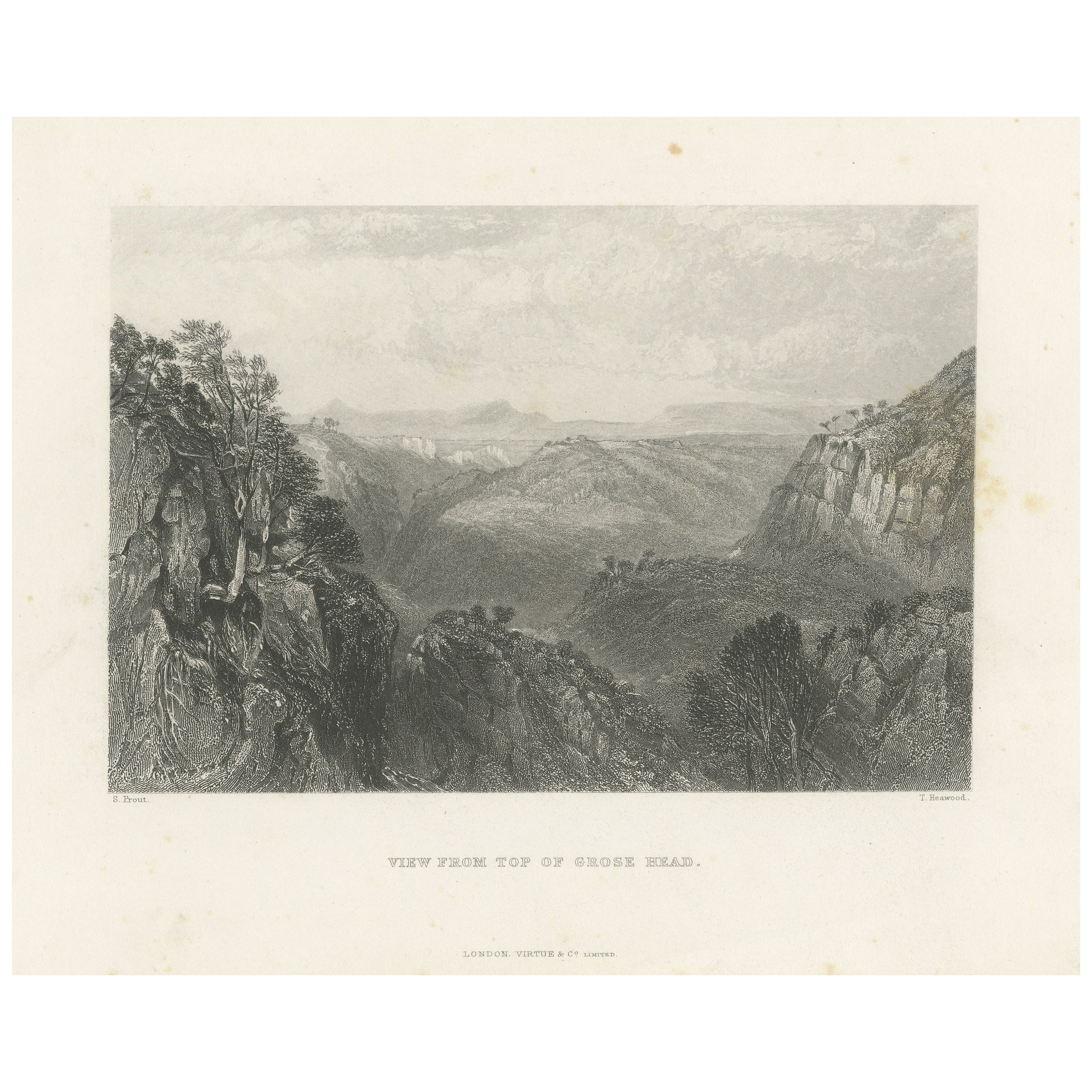 Antiker Druck des Grose Head, Blue Mountains National Park, Australien