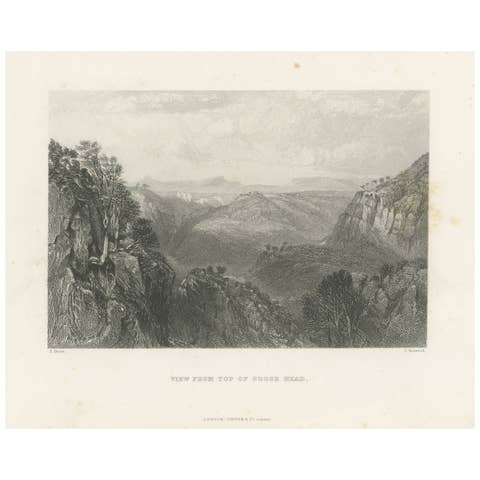 Antique Print of Grose Head, Blue Mountains National Park, Australia, 1875