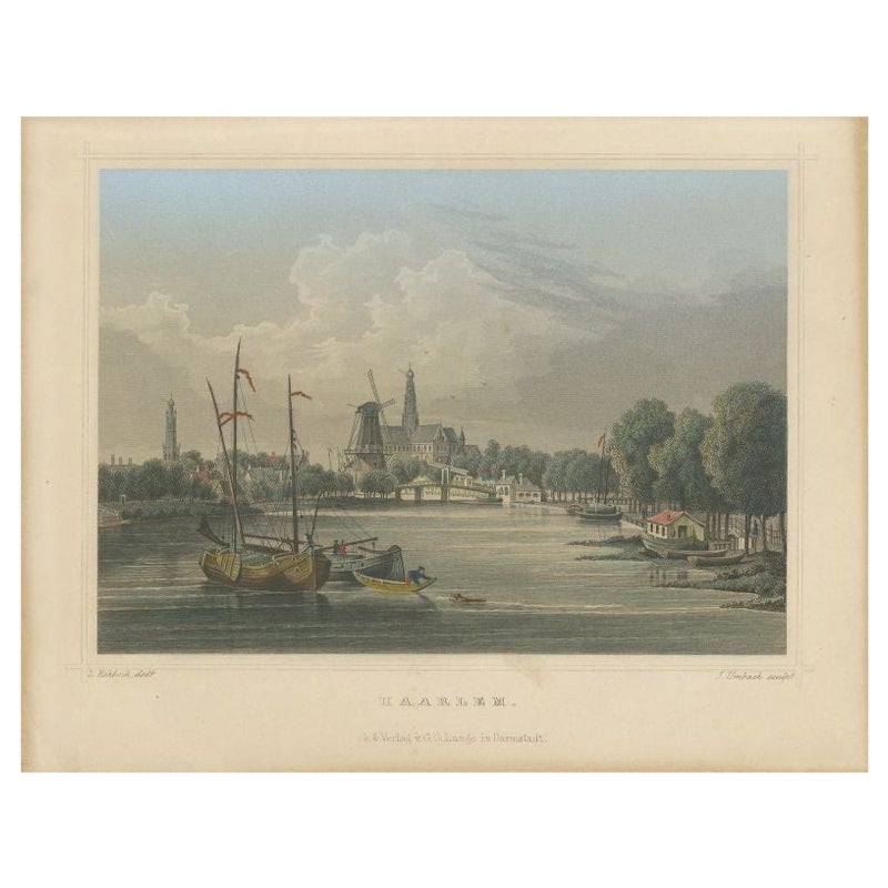 Impression ancienne de Haarlem, ville des Pays-Bas, 1863