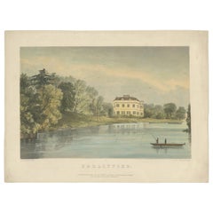 Antique Print of Harleyford Manor by Hanhart '1857'