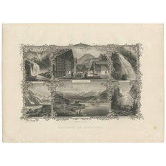 Antique Print of Haslital 'Switzerland' by C. Rorich, 1876