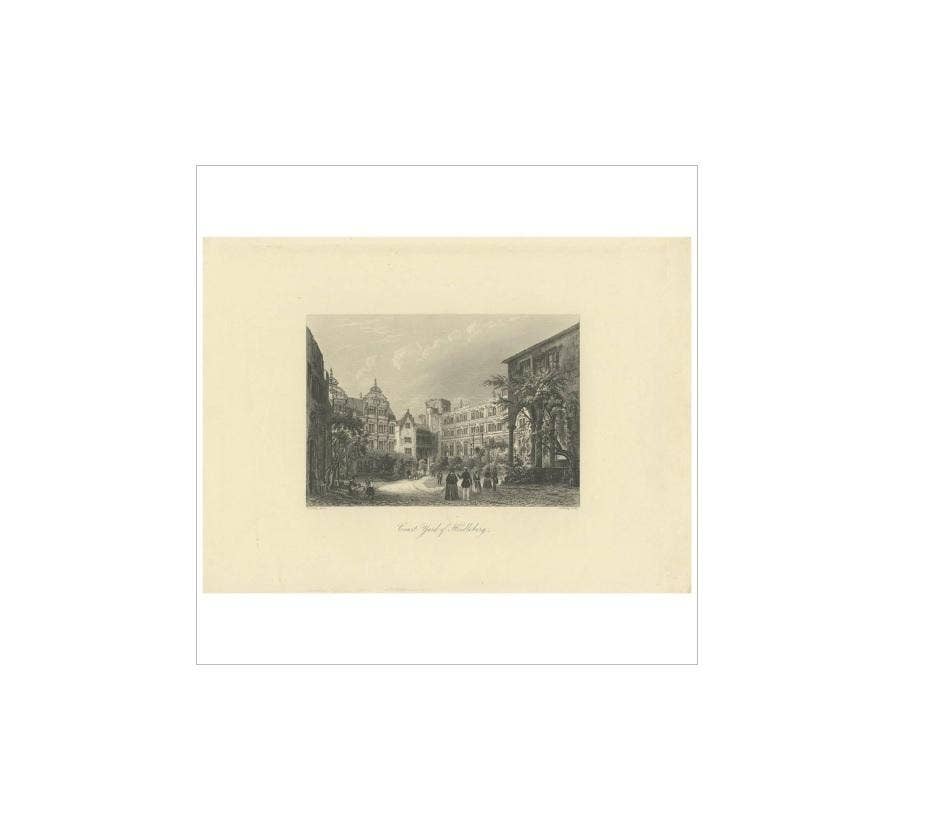 Antique Print of Heidelberg 'Germany' by H. Bibby, circa 1875