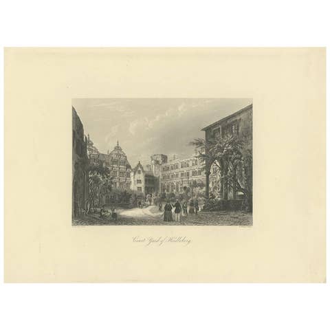 Antique Print of Heidelberg 'Germany' by H. Bibby, circa 1875