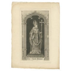 Antique Print of Henry Chichele After a Window at All Souls College '1772'