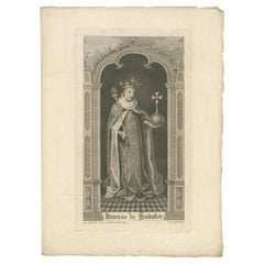 Antique Print of Henry VI after a Window at All Souls College '1773'