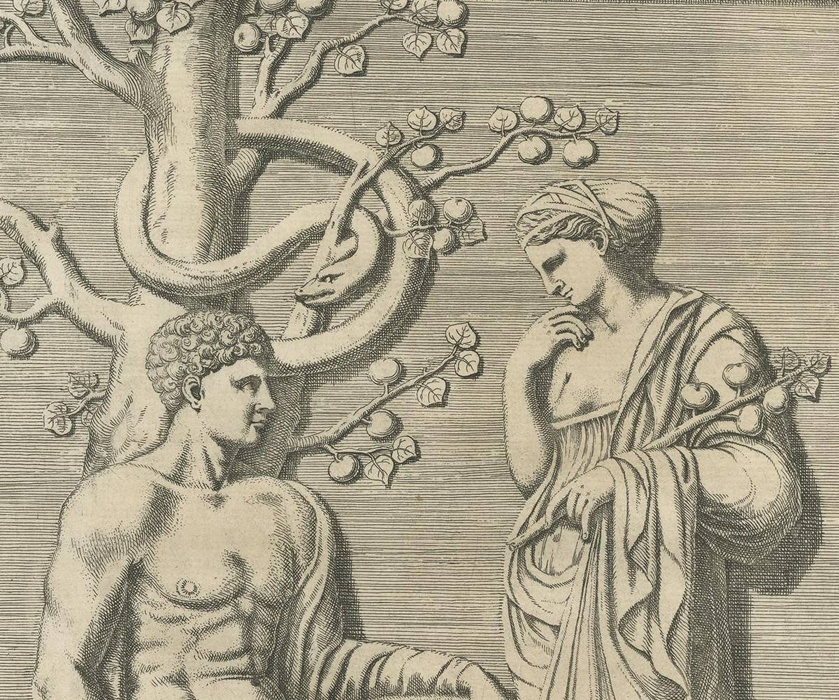 Antique Print of Hercules in the Garden of the Hesperides by Ferrari, 1646