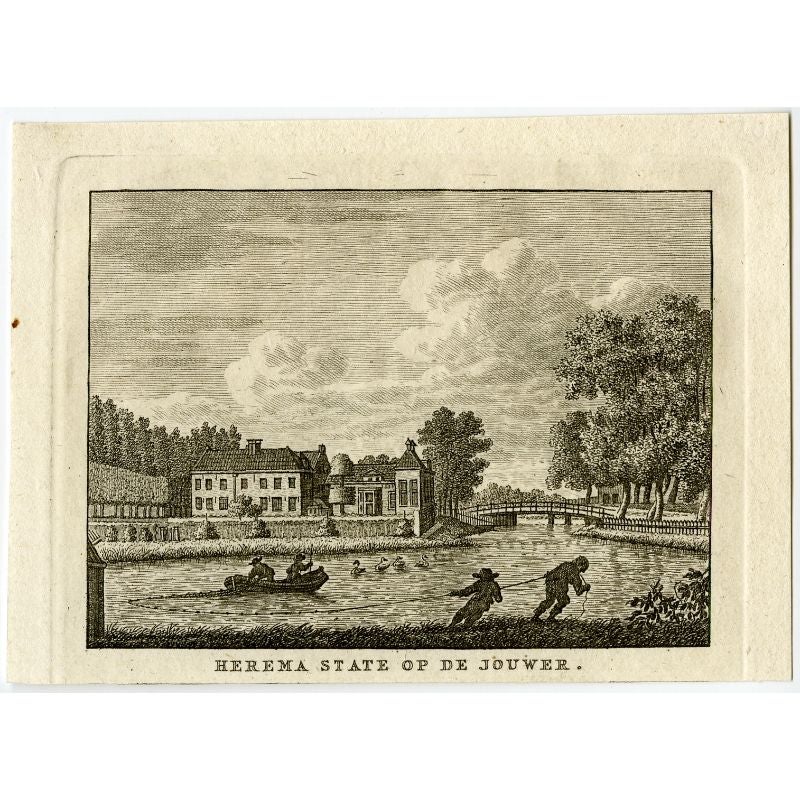 Estampe ancienne de l'État de Herema à Joure, Friesland, 1792 en vente