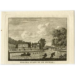 Estampe ancienne de l'État de Herema à Joure, Friesland, 1792