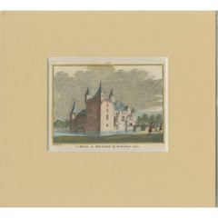 Antique Print of Hernen Castle, Batenburg, the Netherlands