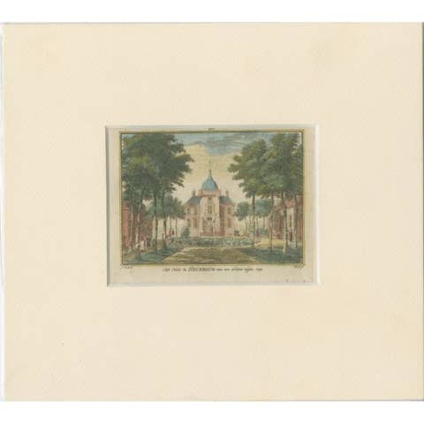 Antique Print of Heukelum Castle or Merckenburg Castle, the Netherlands