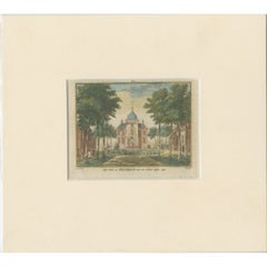 Stampa antica del Castello di Heukelum o Castello di Merckenburg, Paesi Bassi