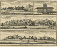 Antique Print of Hila and Fortresses by Valentijn '1726'