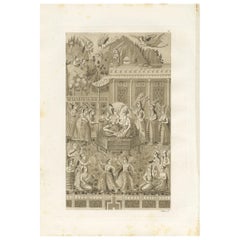 Antique Print of Hindu Gods by Ferrario '1831'