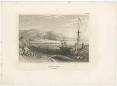 Antique Print of Hobart, Tasmania, Australia
