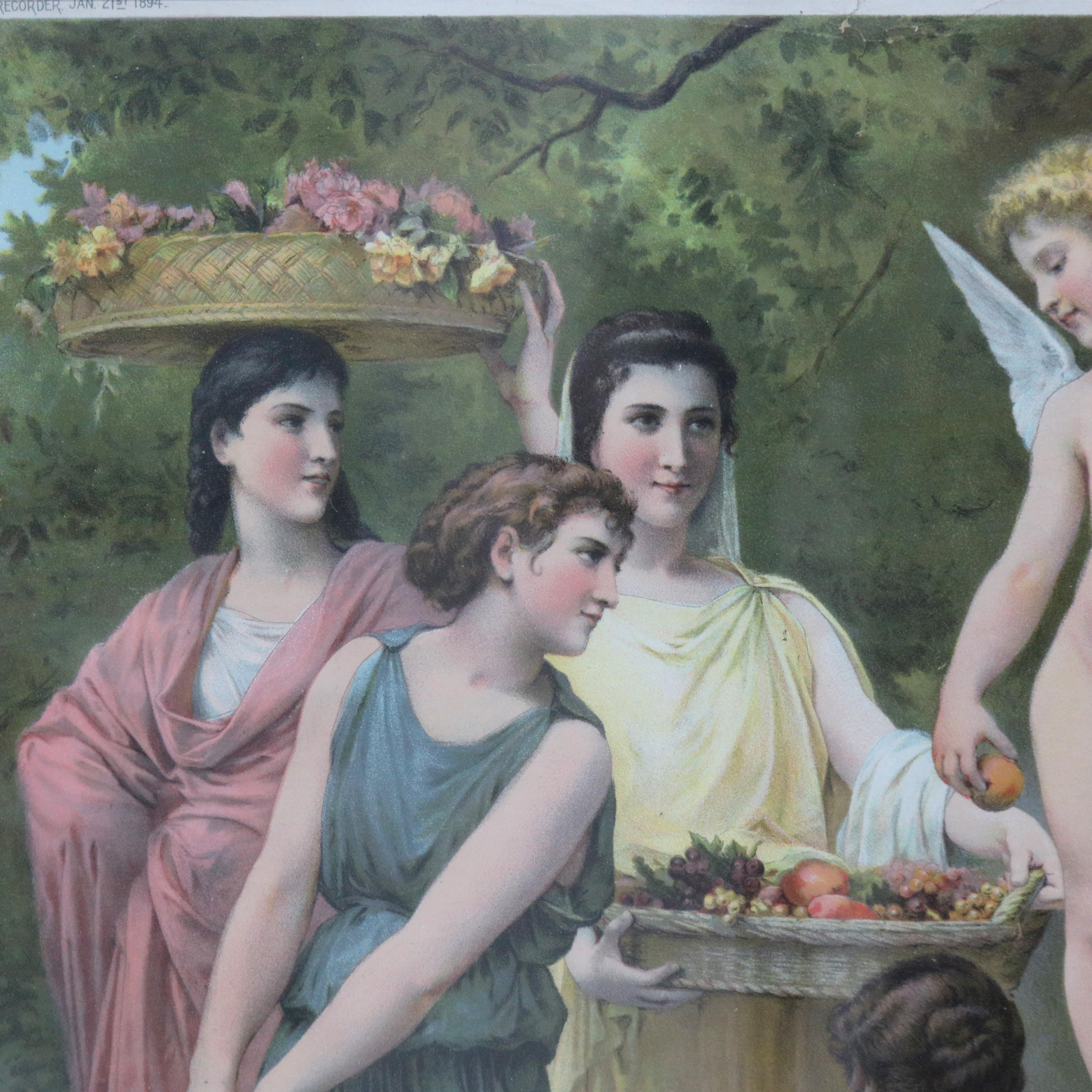 20ième siècle Impression ancienne d'un hommage à l'amour par W. Boughereau, vers 1900 en vente