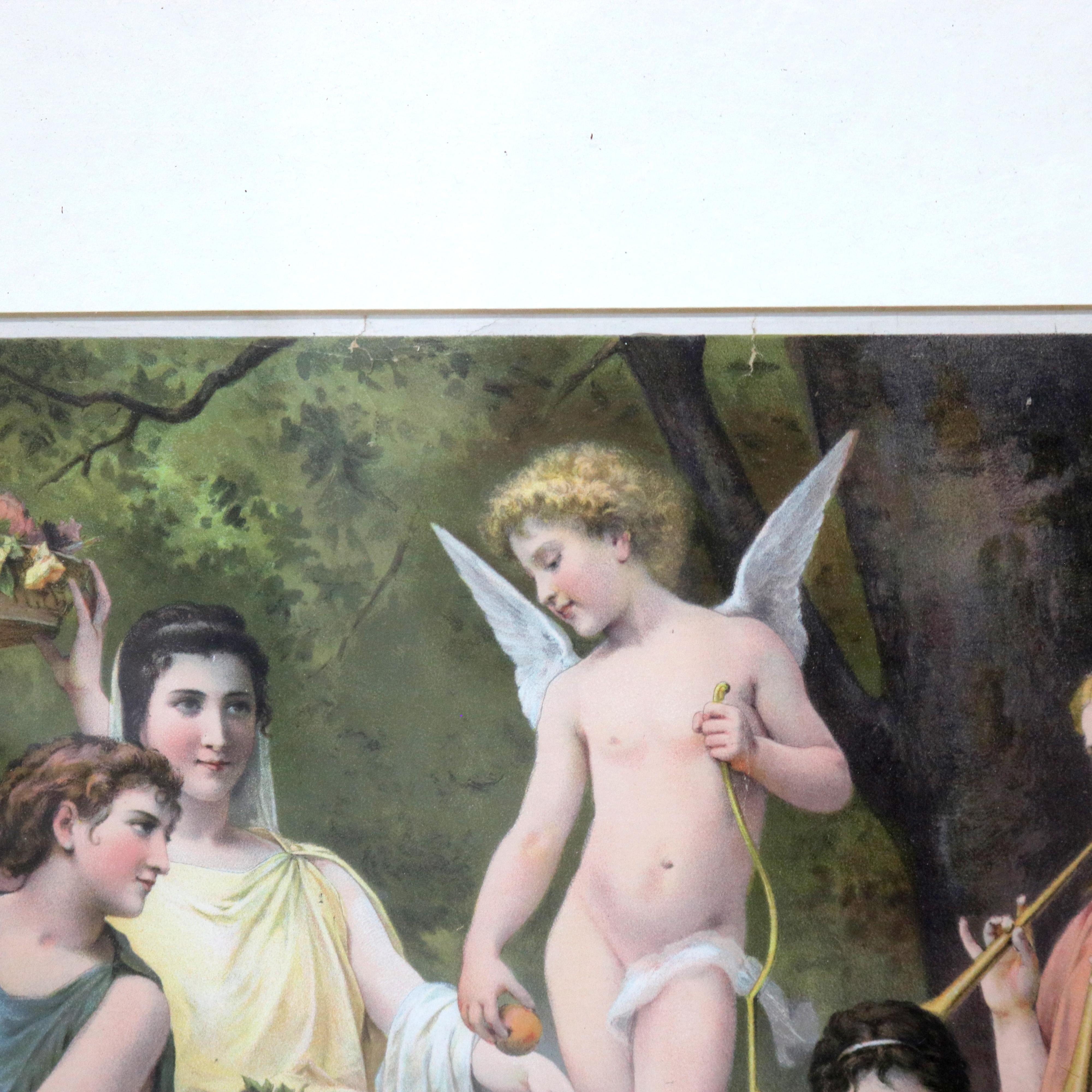 Impression ancienne d'un hommage à l'amour par W. Boughereau, vers 1900 en vente 2